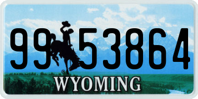 WY license plate 9953864
