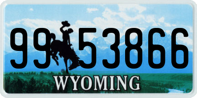 WY license plate 9953866