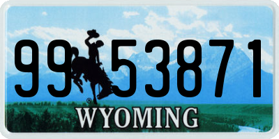 WY license plate 9953871