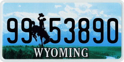 WY license plate 9953890