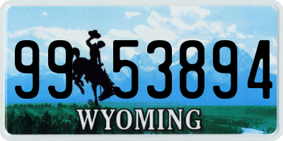 WY license plate 9953894