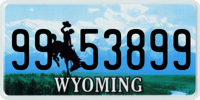 WY license plate 9953899