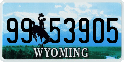 WY license plate 9953905