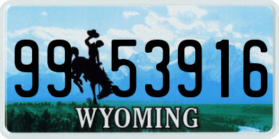 WY license plate 9953916