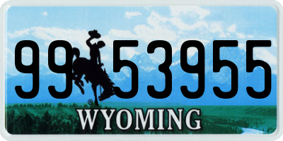 WY license plate 9953955