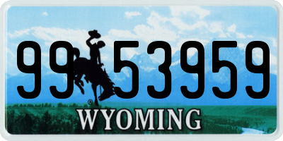 WY license plate 9953959