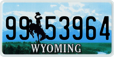 WY license plate 9953964