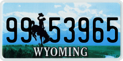 WY license plate 9953965
