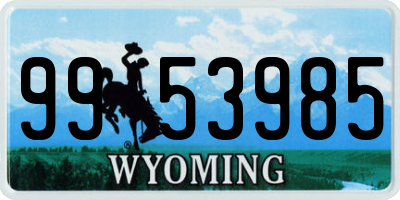 WY license plate 9953985
