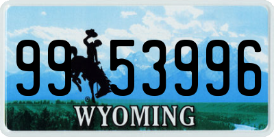 WY license plate 9953996