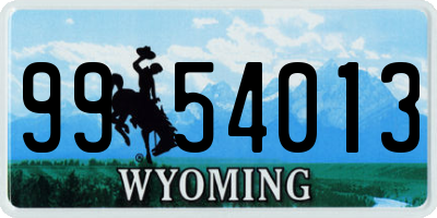 WY license plate 9954013