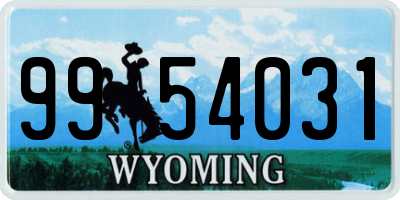 WY license plate 9954031