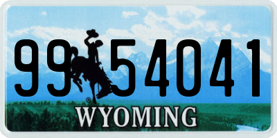 WY license plate 9954041
