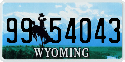 WY license plate 9954043