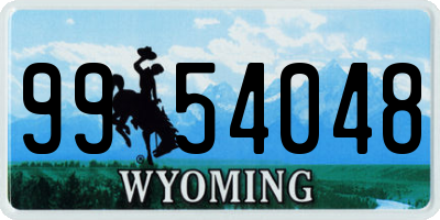 WY license plate 9954048