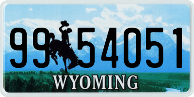 WY license plate 9954051