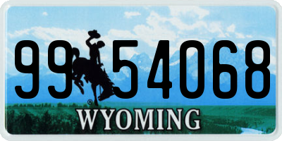 WY license plate 9954068