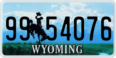 WY license plate 9954076