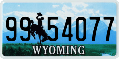 WY license plate 9954077