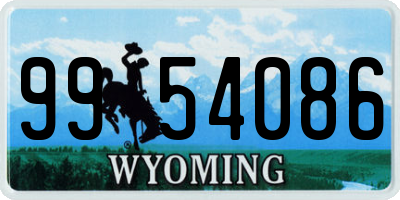 WY license plate 9954086