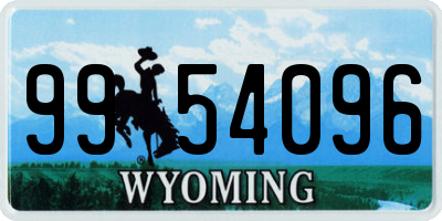 WY license plate 9954096