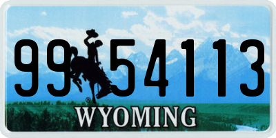 WY license plate 9954113