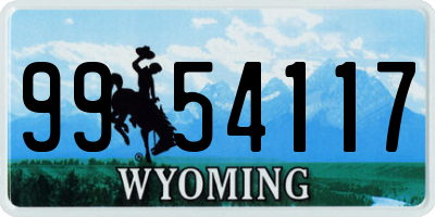 WY license plate 9954117