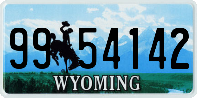 WY license plate 9954142