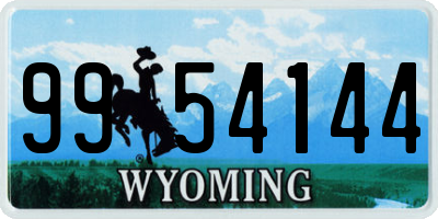 WY license plate 9954144