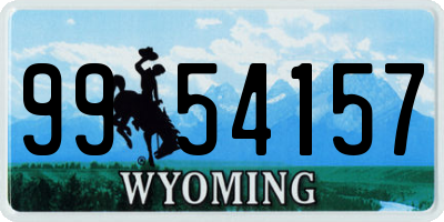 WY license plate 9954157