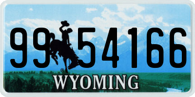 WY license plate 9954166