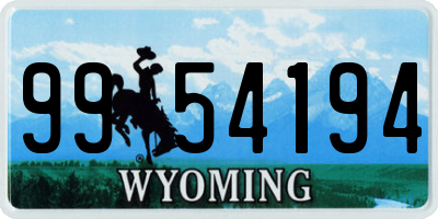 WY license plate 9954194