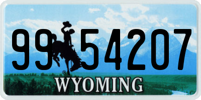 WY license plate 9954207