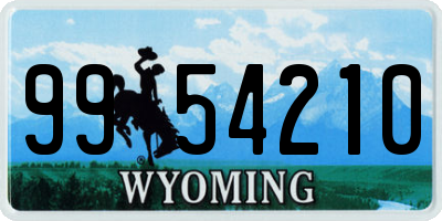 WY license plate 9954210