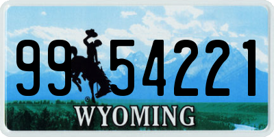 WY license plate 9954221