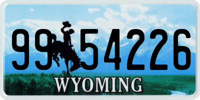 WY license plate 9954226