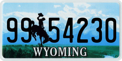 WY license plate 9954230