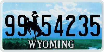 WY license plate 9954235