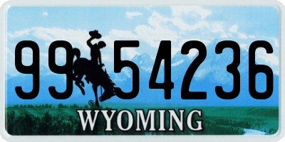 WY license plate 9954236
