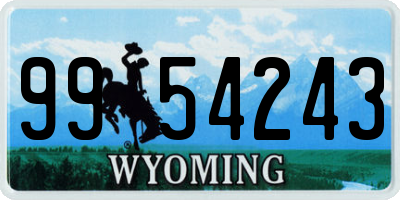 WY license plate 9954243