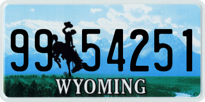 WY license plate 9954251