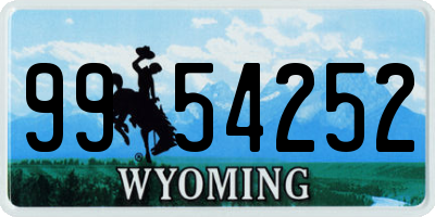 WY license plate 9954252