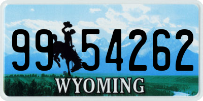 WY license plate 9954262