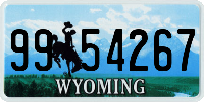 WY license plate 9954267
