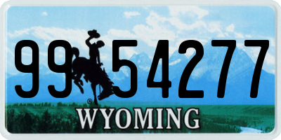 WY license plate 9954277