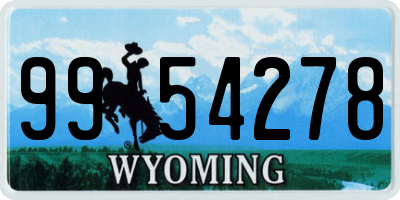 WY license plate 9954278