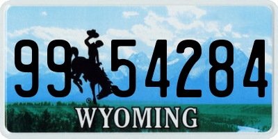 WY license plate 9954284