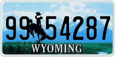 WY license plate 9954287