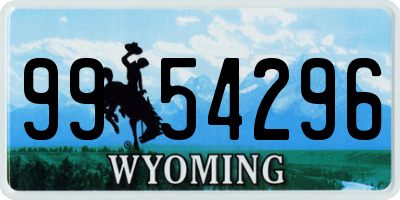 WY license plate 9954296