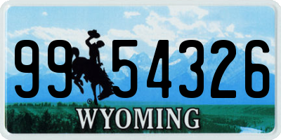WY license plate 9954326